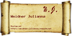 Weidner Julianna névjegykártya